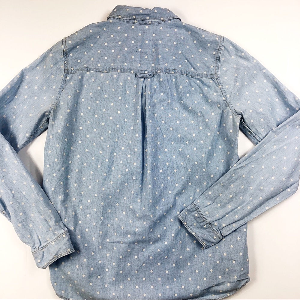 Madewell Dotted Chambray Long Sleeve Shirt Sz XS - Picture 5 of 8
